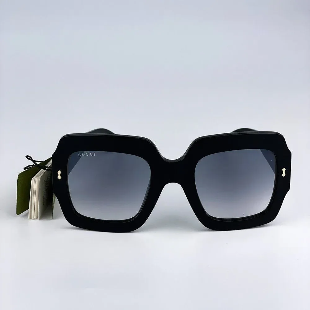 Gucci GG1111S 001 Sunglasses Black Grey Gradient Square Unisex